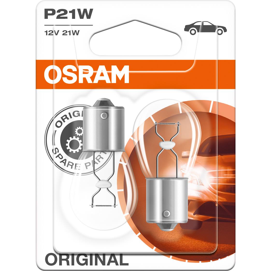 Osram Original Leuchtmittelpaar 12V, 21W Bajonettsockel BA15s von Osram