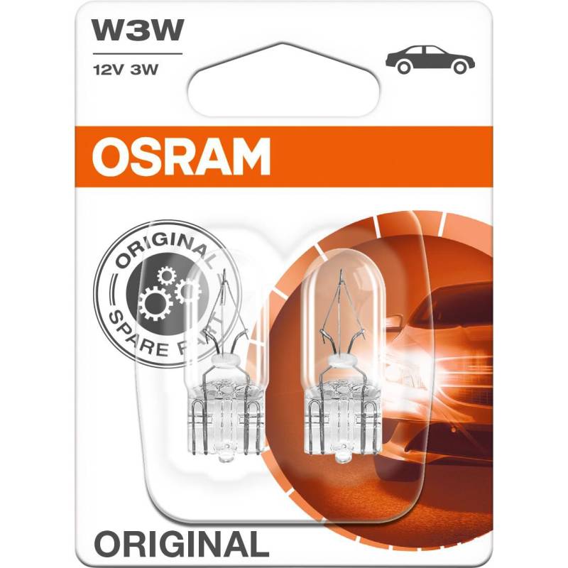 Osram Original Leuchtmittelpaar 12V, 3W Glassockel W2.1x9.5d von Osram