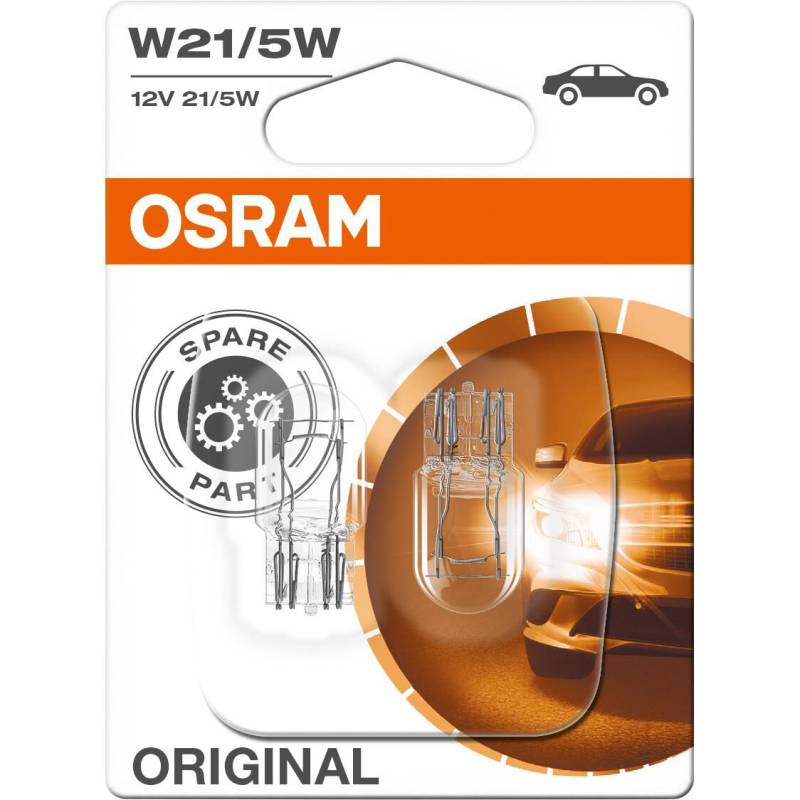 Osram Original Leuchtmittelpaar 12V/21/5W Glassockel W3x16q von Osram