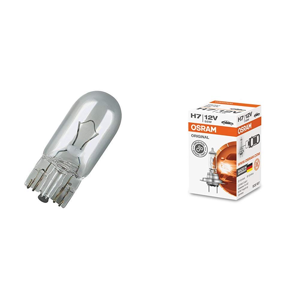 Osram Original W5W, Sonderlampe, 2825-02B Doppelblister + Original Line 64210L, H7, Longlife 64210L 1Er Faltschachtel von Osram