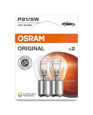 Osram P21/5W ORIGINAL Glühlampe 2er Blister [Hersteller-Nr. 7528] für Audi, Chrysler, Ford von Osram