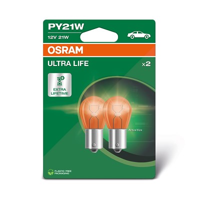 Osram PY21W ULTRALIFE Glühlampe orange 2er Blister [Hersteller-Nr. 7507ULT] von Osram