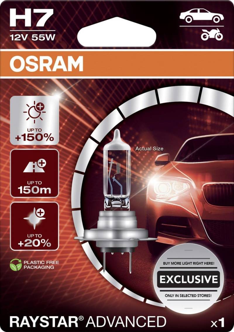 Osram Scheinwerferlampe H7 Raystar Advanced 2.0 von Osram