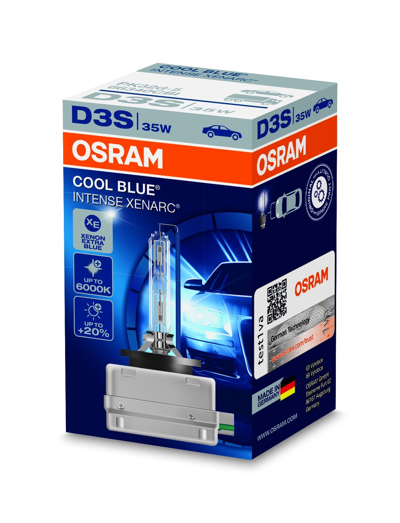 Osram XENARC COOL BLUE INTENSE D3S HID Xenon-Brenner, Entladungslampe, 66340CBI, Faltschachtel (1 Stück) von Osram