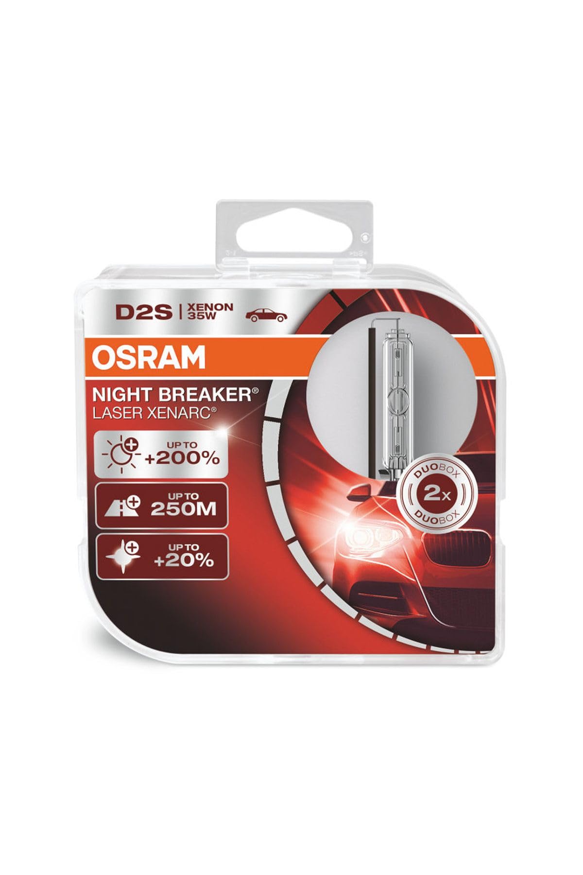 Osram Xenarc Night Breaker Laser D2S, +200 % mehr Helligkeit, HID Xenon-Scheinwerferlampe, 66240XNL-HCB, Duo Box (2 Lampen) von Osram