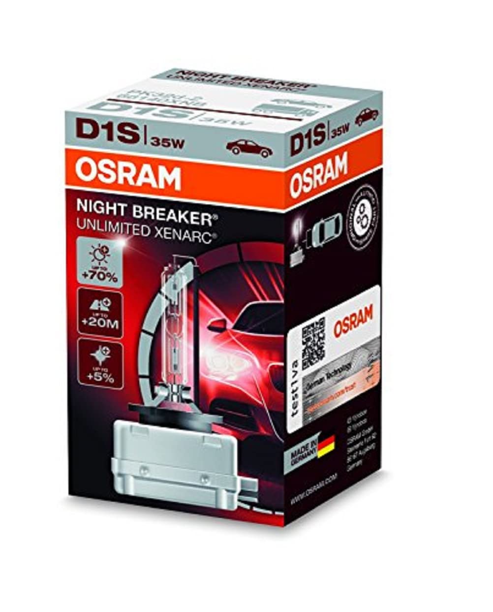 Osram Xenarc Night Breaker Unlimited HID-Xenon Birne D1S - 12V/35W - pro Stück (max. 4350K) von Osram