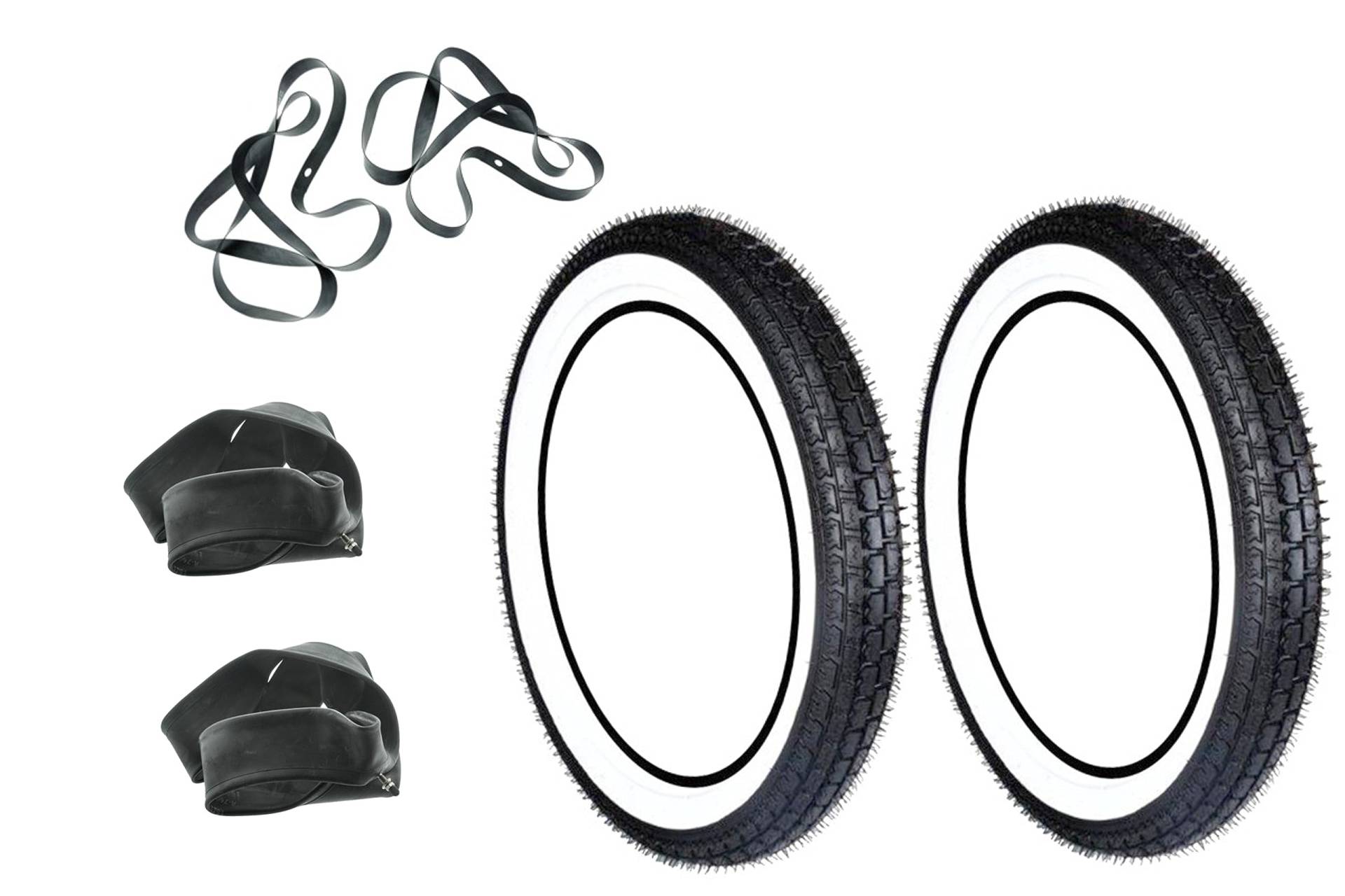 2xSET Weisswandreifen Straße RIESA für Simson S50 S51 KR51 Schwalbe 2,75-16 von Ost2rad