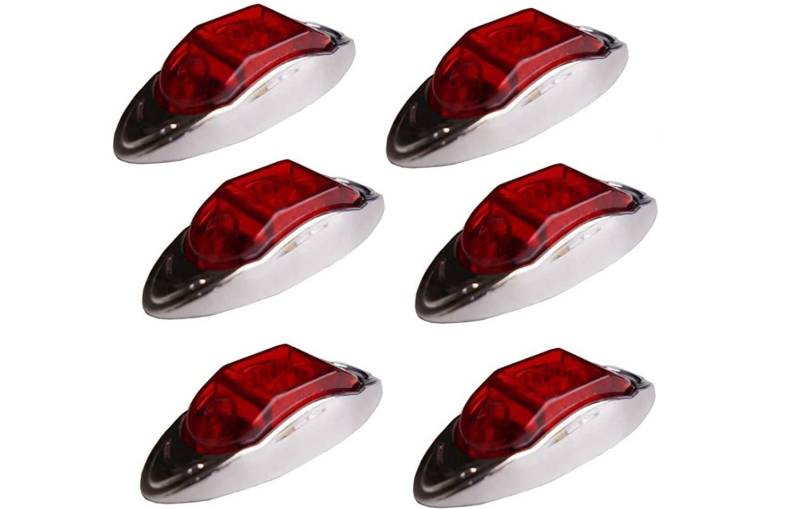 6 x 12/24 V 6 LED Seite hinten vorne chrom Marker rot Licht LKW Truck Trailer Bus von Other