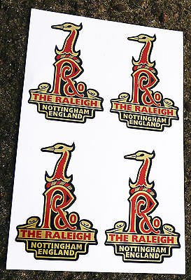 RALEIGH Vintage stil Fahrrad GOLD Aufkleber-sticker x4 von Other