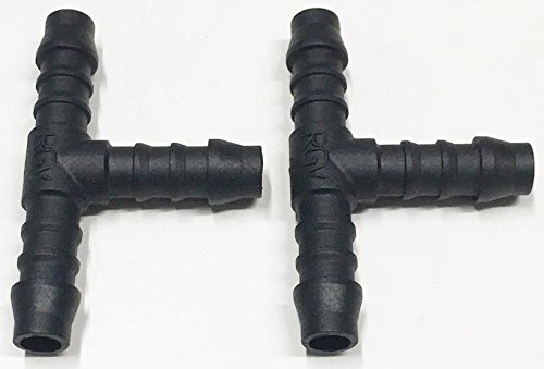 T-Stücke, Anschlussstücke für Rohre und Schläuche mit 8 mm Innendurchmesser, aus Kunststoff, geriffelt, für Luft-/Kraftstoff-/Wasserleitungen, 2 Stück von Other