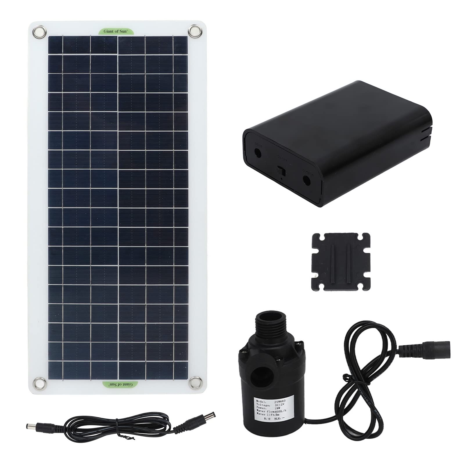 30 W Solar Mit Wasserpumpen-Set, Otufan RV-Zubehör, 30 W Polykristallines Silizium-Solarpanel Mit 800 L/h Wasserpumpe, Passend Für Wohnmobil-Boots-Heimyachten von Otufan