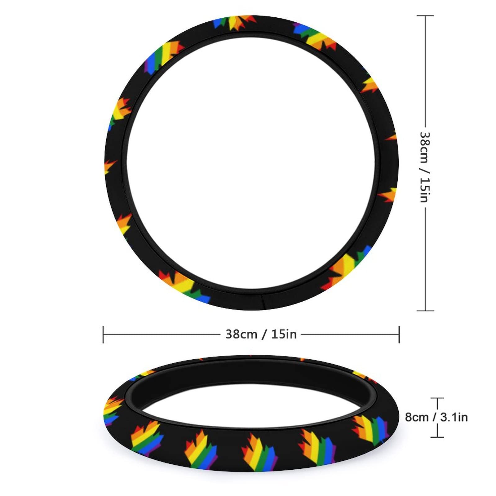 LGBT Canada Pride Auto-Lenkradbezug, Rutschfester Lenkradschutz für die Innendekoration des Autos von Oudrspo