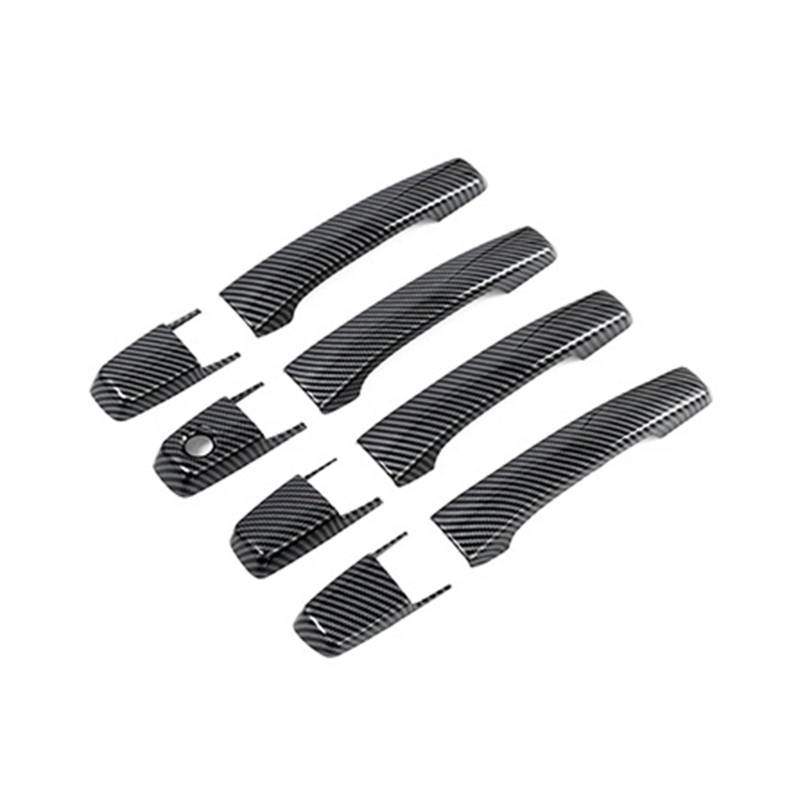 OueTyra [Replacement] 8Pcs Carbon Fiber Auto Außen Seite Tür Griff Rahmen Abdeckung Trim for Mitsubishi for Pajero 2007-2019 von OueTyra