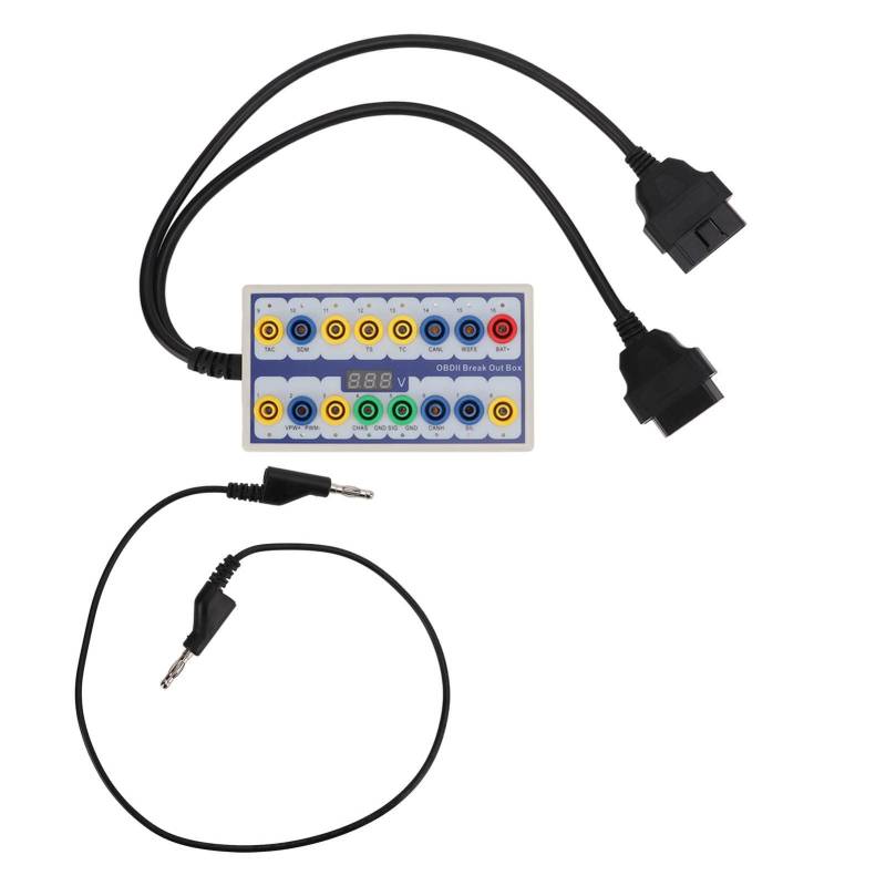 OBDII Breakout Box, OBDII Breakout Box OBD2 Protokoll Detektor mit Diagnosekabel Universal für Auto OBD Line Signalübertragung von Ouitble