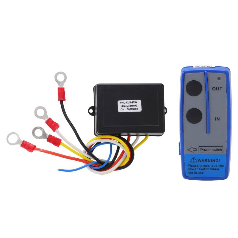 Ouitble Drahtloses Windensteuerungs-Kit, drahtloses Winden-Fernbedienungs-Kit Empfänger 12V 24V Schalter Handset Universal für Auto LKW ATV SUV von Ouitble