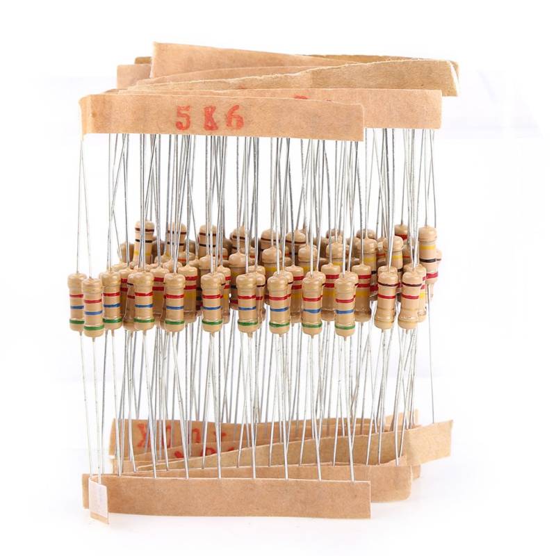 1000pcs Resistors Kit 1/2 Watt Carbon Film Widerstände 1-10M Ohm 100 Werte Widerstand sortiert 5% Toleranz Widerstände Sortiment Elektronische Widerstandskomponenten von Oumefar