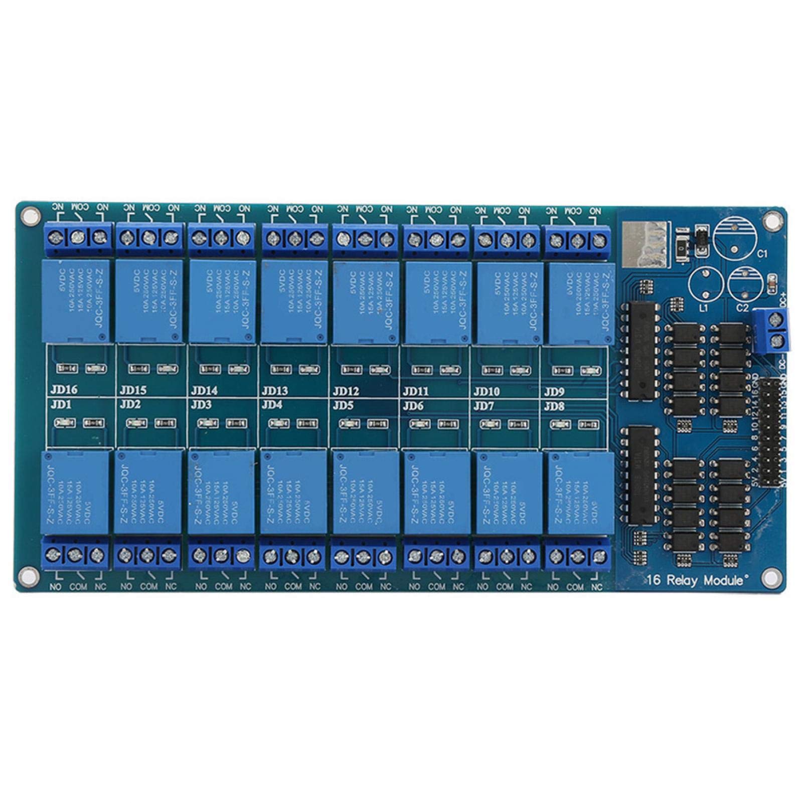 16-Kanal-Relaismodul-Steuerplatine 5-V-Relaismodul mit Optokopplerschutz für Mikrocontrollermodul von Oumefar