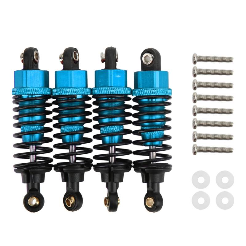 4er-Pack Stoßdämpfer Dämpfer RC Einstellbare Stoßdämpferfedern Set Upgrade-Teile für TT-01 TT-02 TA05 TL-01 TA03 MF-01X(Blau) von Oumefar