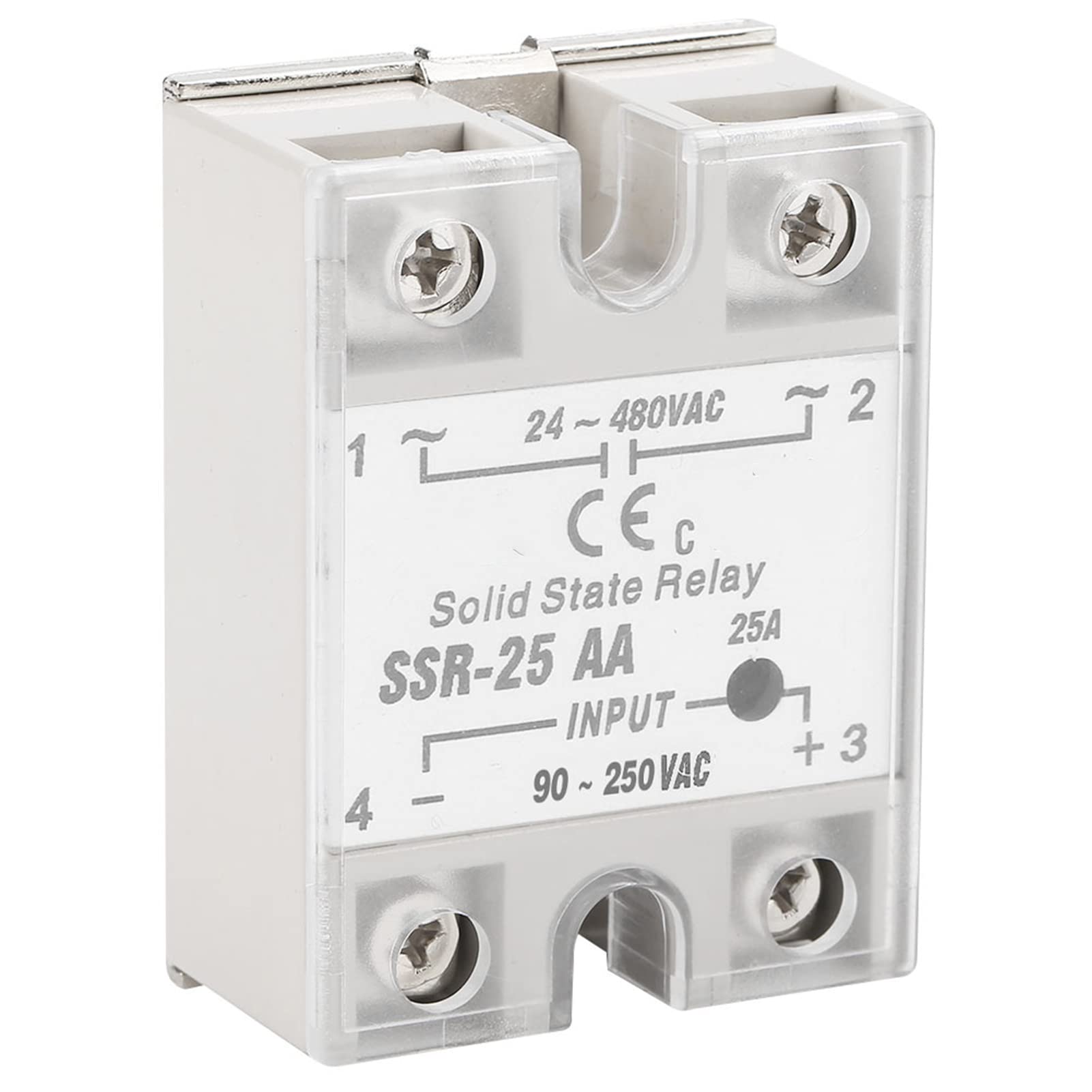 Halbleiterrelais, SSR25 AA 25A Halbleiterrelaismodul SSR ACAC Eingang 80250 V AC Ausgang 24480 V AC von Oumefar