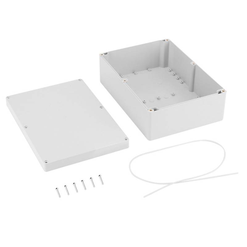 IP65 ABS Kunststoff wasserdicht staubdichte Anschlussdose Universal-Schaltkästen Projektgehäuse Grau 263 x 185 x 95 mm (10,3 x 7,3 x 3,7 Zoll) von Oumefar