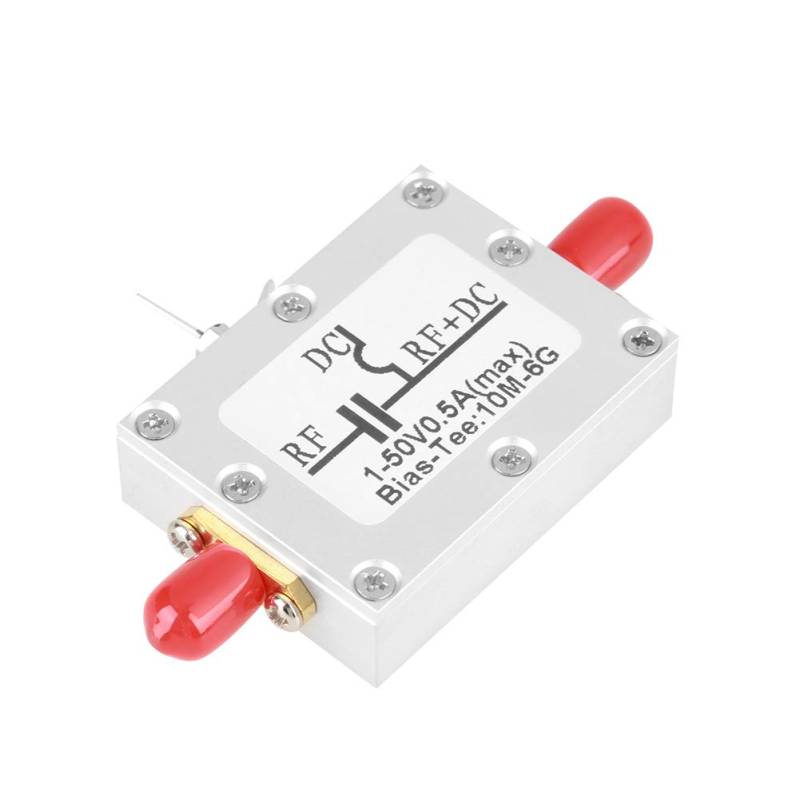 Oumefar 1 Stk. 10 MHz-6 GHz Vorspannungs-T-Stück Koaxial-Vorspannungs-T-Stück 10 MHz-6 GHz Breitband-Hochfrequenz-Mikrowellen-Koaxial-Vorspannungsisolationskapazität HF-Isolator von Oumefar