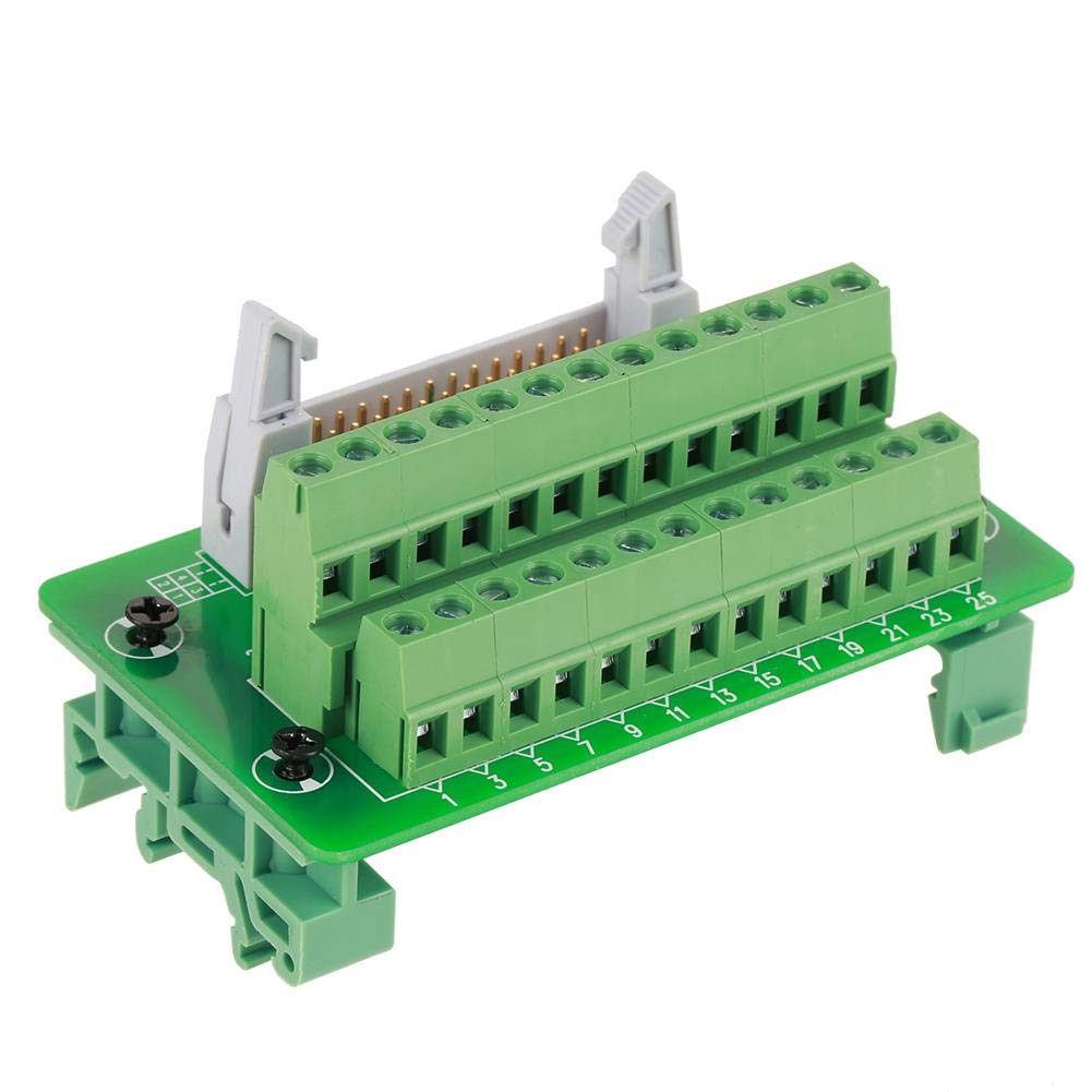 Oumefar IDC26P DIN-Schienen-Steckerplatinenstecker 5 mm 26-poliges Schnittstellenmodul Klemmenblockmodul für die Verkabelung des Klemmenmoduls von Oumefar