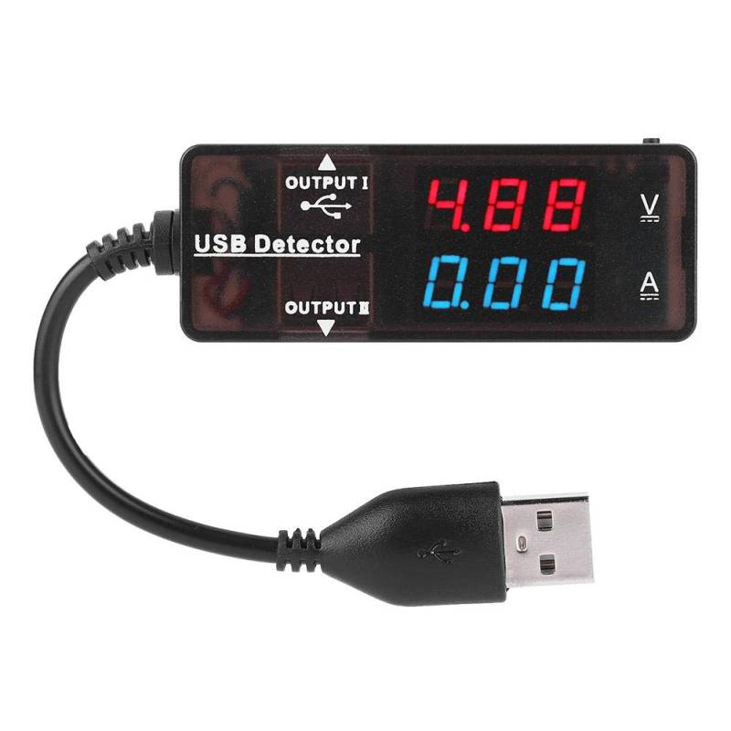 Oumefar USB-Detektor mit zwei Anzeigen Voltmeter Amperemeter Spannungsstrommesser Batteriekapazitätstester Multifunktionskapazität USB-Ladegerät Strom Strom Elektrischer Tester(Zweifarbig) von Oumefar