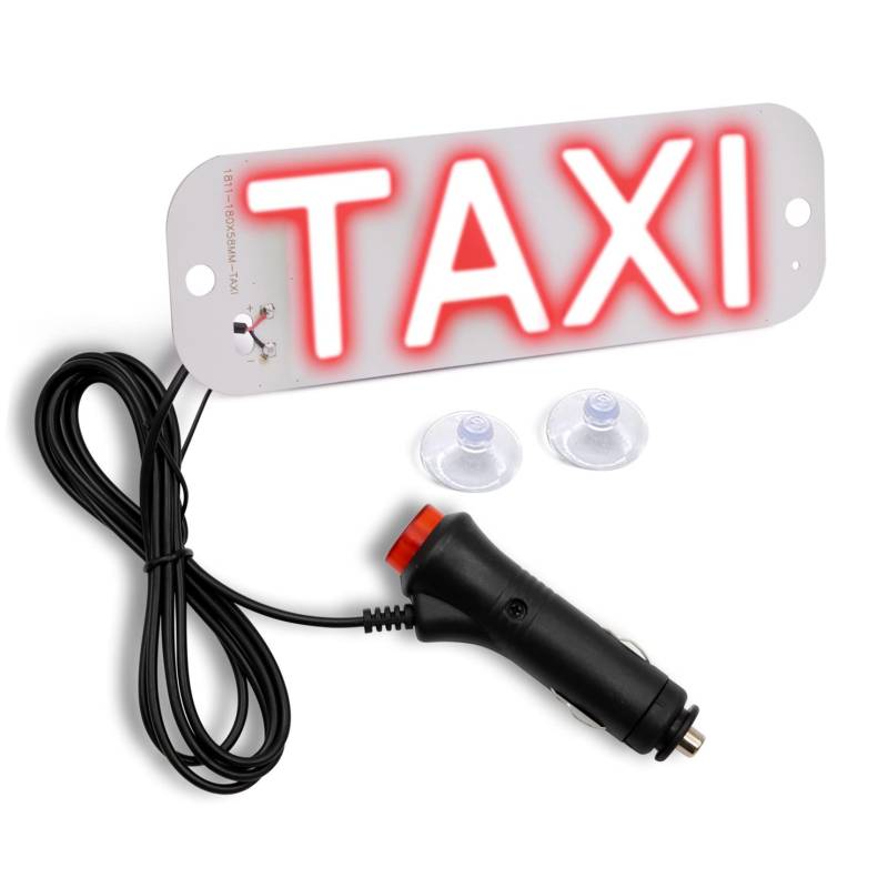 Taxischild, Taxi-LED-Lichtschild, Dekoration für Autos, abnehmbares LED-Schild für Fahrer, Taxi, Dekoration, Zubehör für DC 12 von Ourbest