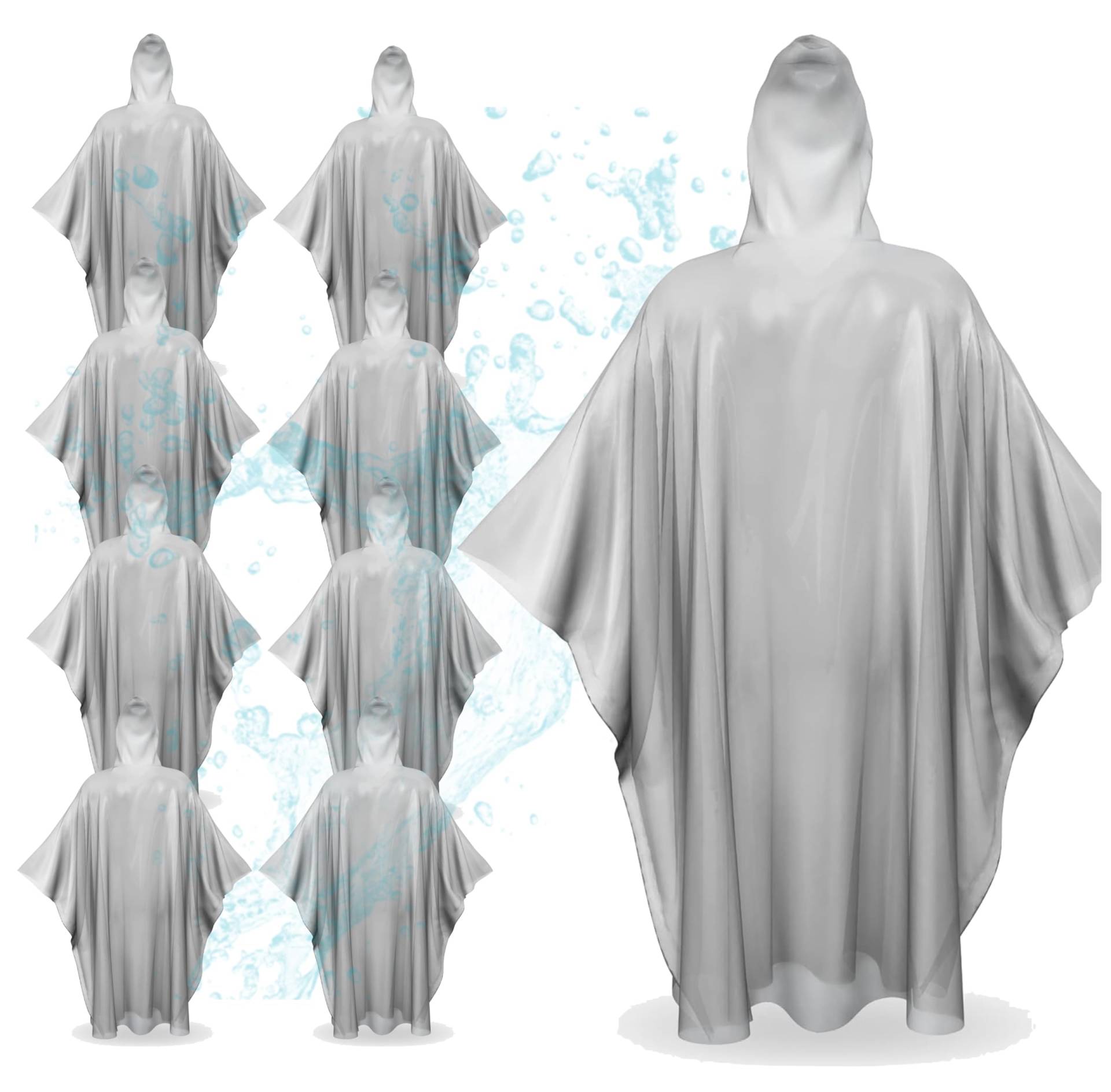 Outdoorn 10x Einweg Regenjacke & Regenponcho mit Kaputze - Einmal Regenjacke mit Kapuze - Universalgröße: transparent und wasserdicht von Outdoorn