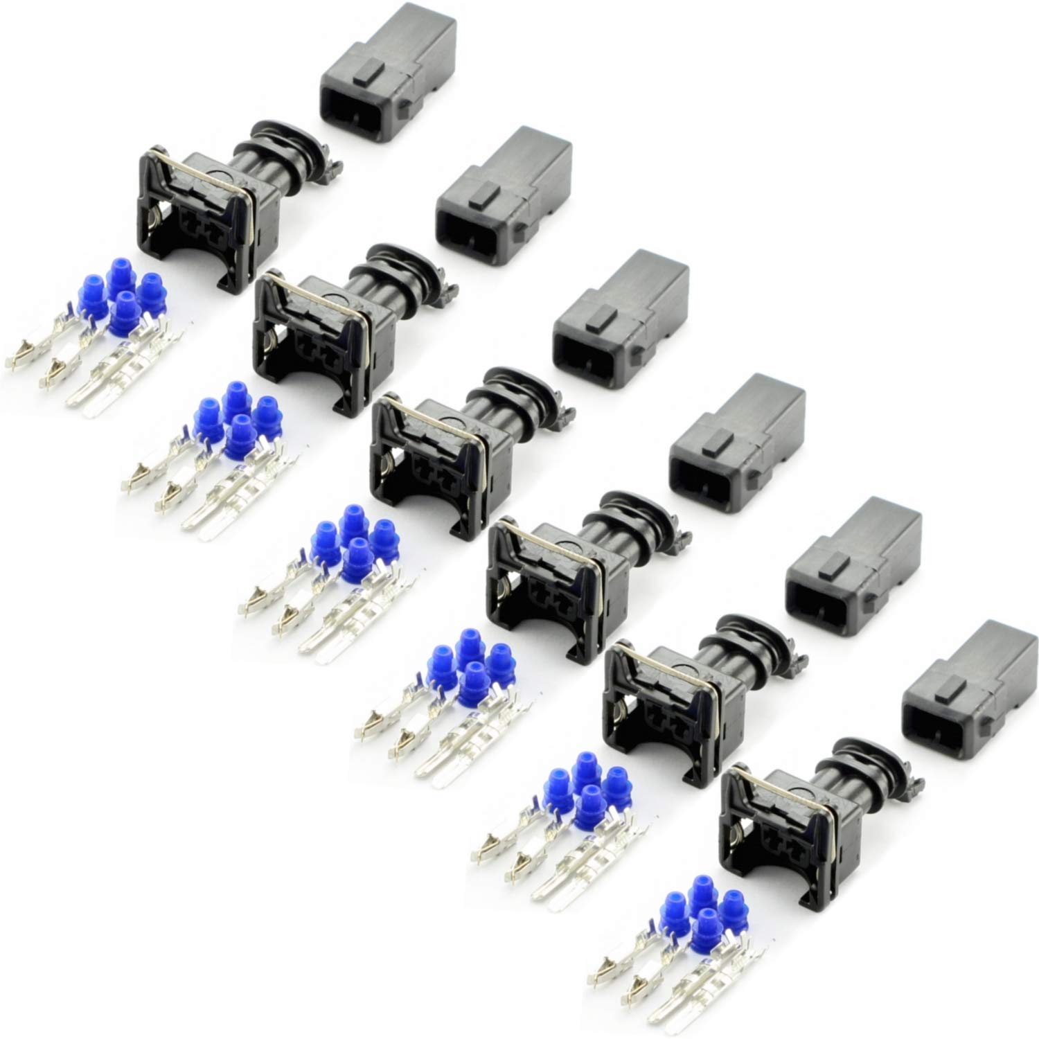 Overdrive-Racing 6x Reparatur Ersatz Stecker Einspritzdüse Einspritzventil Männlich Weiblich Passend Für Bosch EV1 037906240 1287013003 von Overdrive-Racing