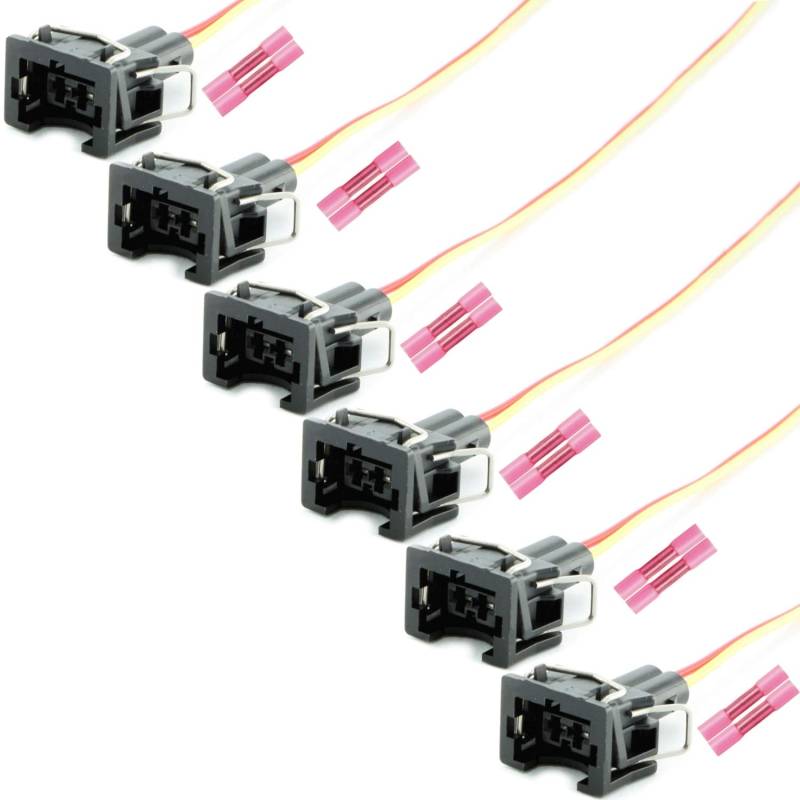 Overdrive-Racing 6x Reparatur Stecker Kabel Einspritzdüse Einspritzventil Universalstecker Passend Für Bosch EV1 037906240 037 906 240 von Overdrive-Racing