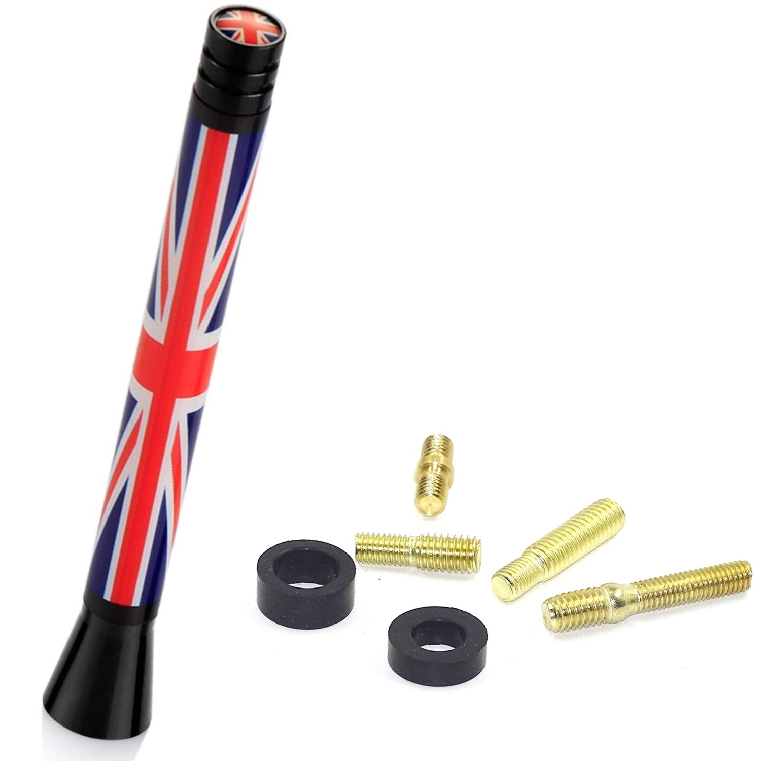 Overdrive-Racing Antenne Dach Stabantenne Union Jack Rot Blau Passend Für Mini Cooper S ONE Cabrio Clubman Coupe Countryman Roadster von Overdrive-Racing