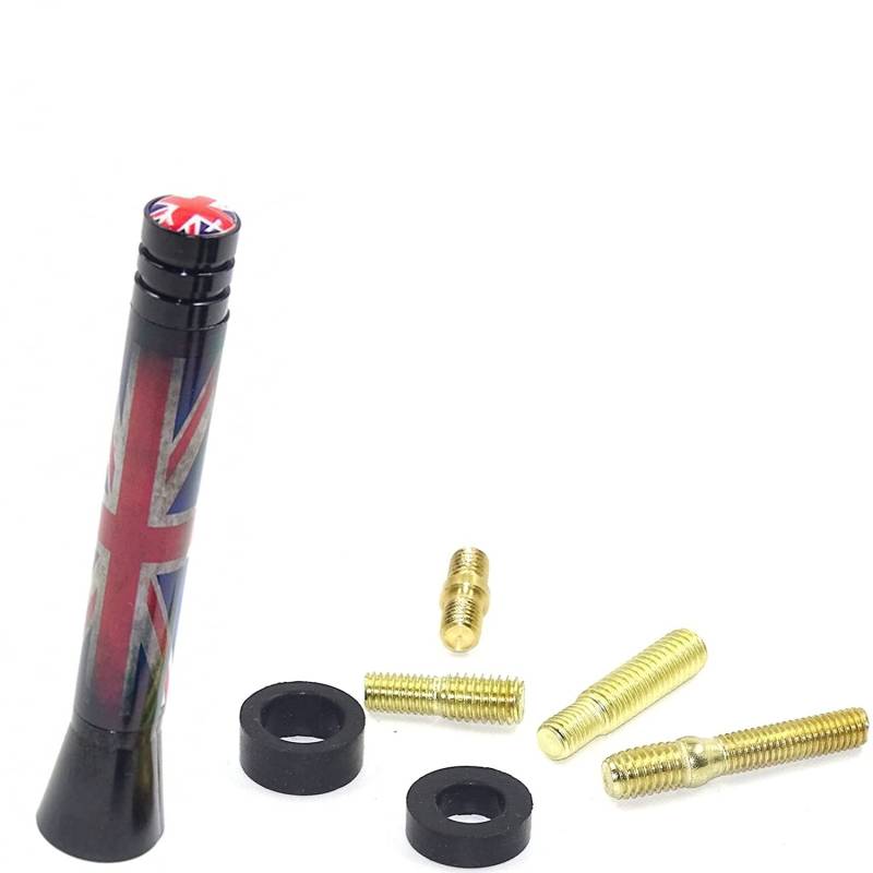 Overdrive-Racing Antenne Dach Stabantenne klein Union Jack Rot Blau Kompatibel mit Mini Cooper S ONE Cabrio Clubman Coupe Countryman Roadster von Overdrive-Racing