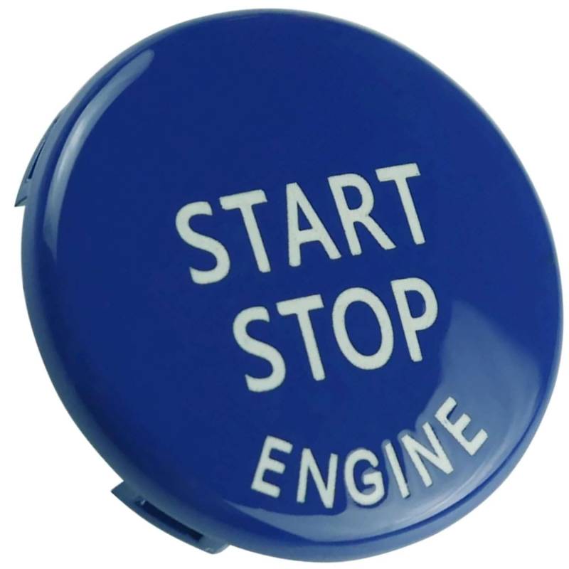 Overdrive-Racing Startknopf Kompatibel mit BMW 3er E90 E91 E92 E93 5er E60 E61 Z4 E89 X1 X3 X5 X6 Start Stop Knopf Blau Hochglanz Ersatz von Overdrive-Racing