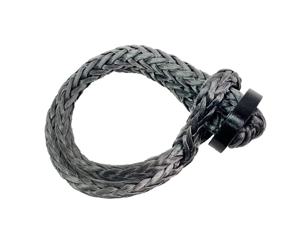 Overland Vehicle Systems Weicher Schäkel, 1,1 cm, 18,6 kg. Mit Halsband, 55,9 cm, mit 600 Denier ballistischem Nylon-Aufbewahrungstasche, Dyneema-Kunstfaser-Seil, für Automobil-Recovery und von Overland Vehicle Systems