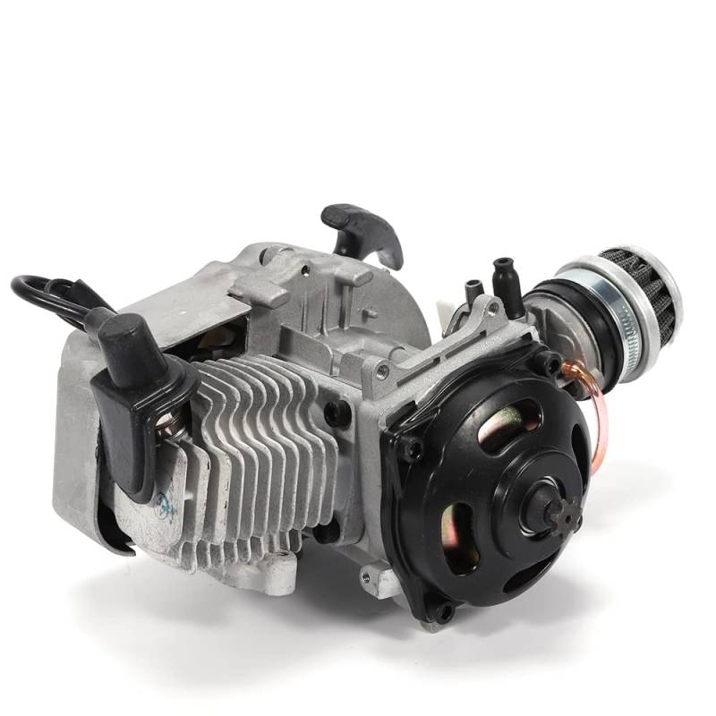 49CC 2-Takt Motor Mini Dirtbike Einzelzylinder Motor mit Vergaser Lufterzwungene Kühlung Rennmotor für 47cc/49cc Motorrad Pocket Bike ATV Quad (25H Chain) von Owneed