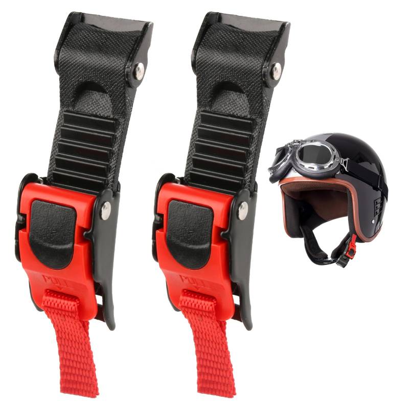 Motorradhelm Schnellverschluss-Gurtschnalle - Sicheres und Bequemes Befestigen für Motorradfahrer und Radfahrer - 2 Stück red Motorcycle Helmet Release Buckles (2 pcs) von Ownkim