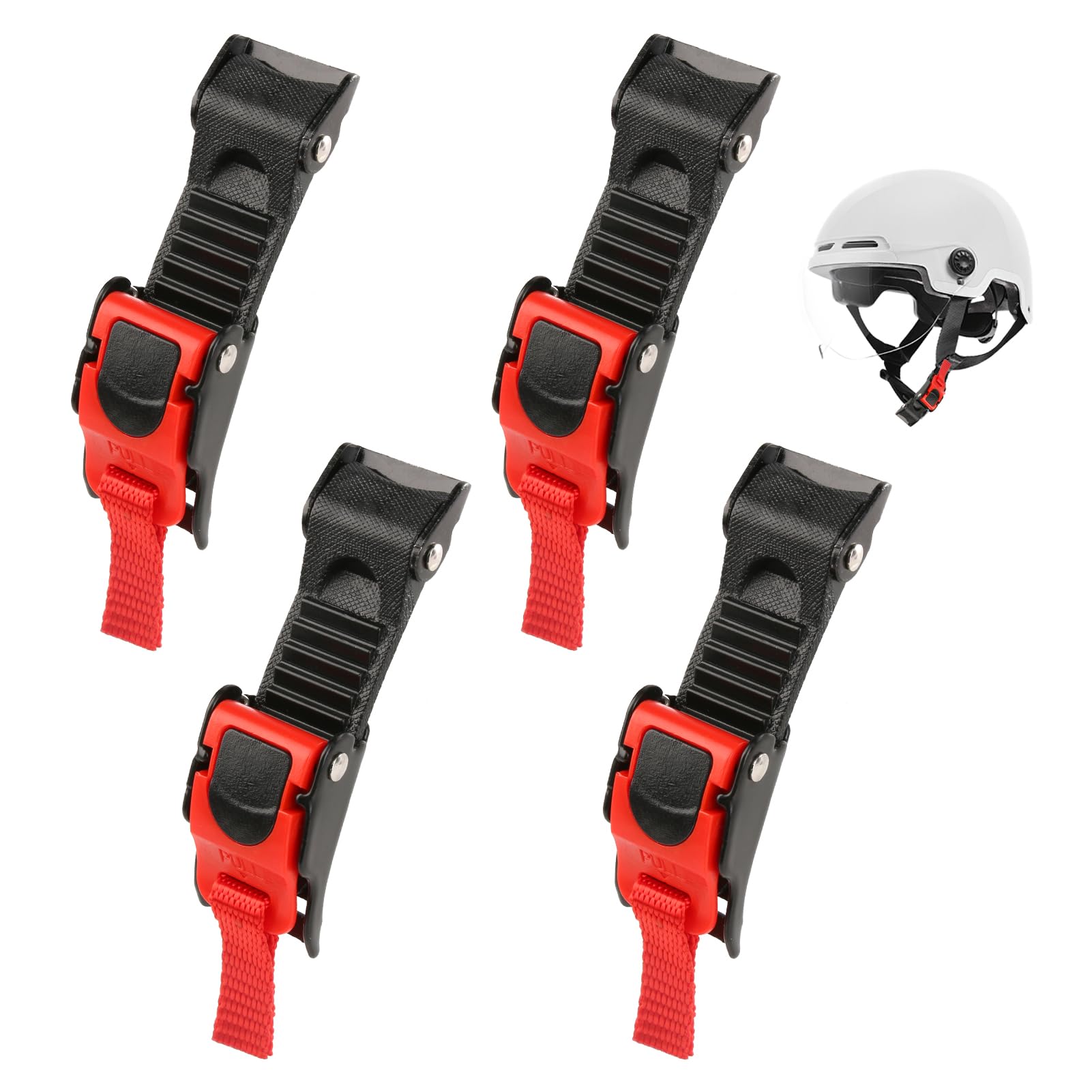 Motorradhelm Schnellverschluss-Gurtschnalle - Sicheres und Bequemes Befestigen für Motorradfahrer und Radfahrer - 4 Stück red Motorcycle Helmet Release Buckles von Ownkim