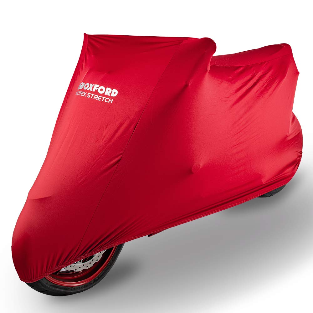 Oxford Products Motorrad-Abdeckung, CV174 für Innenraum, rot, Kurze Länge: 203 cm. Breite: 83 cm. Höhe: 119 cm. von Oxford