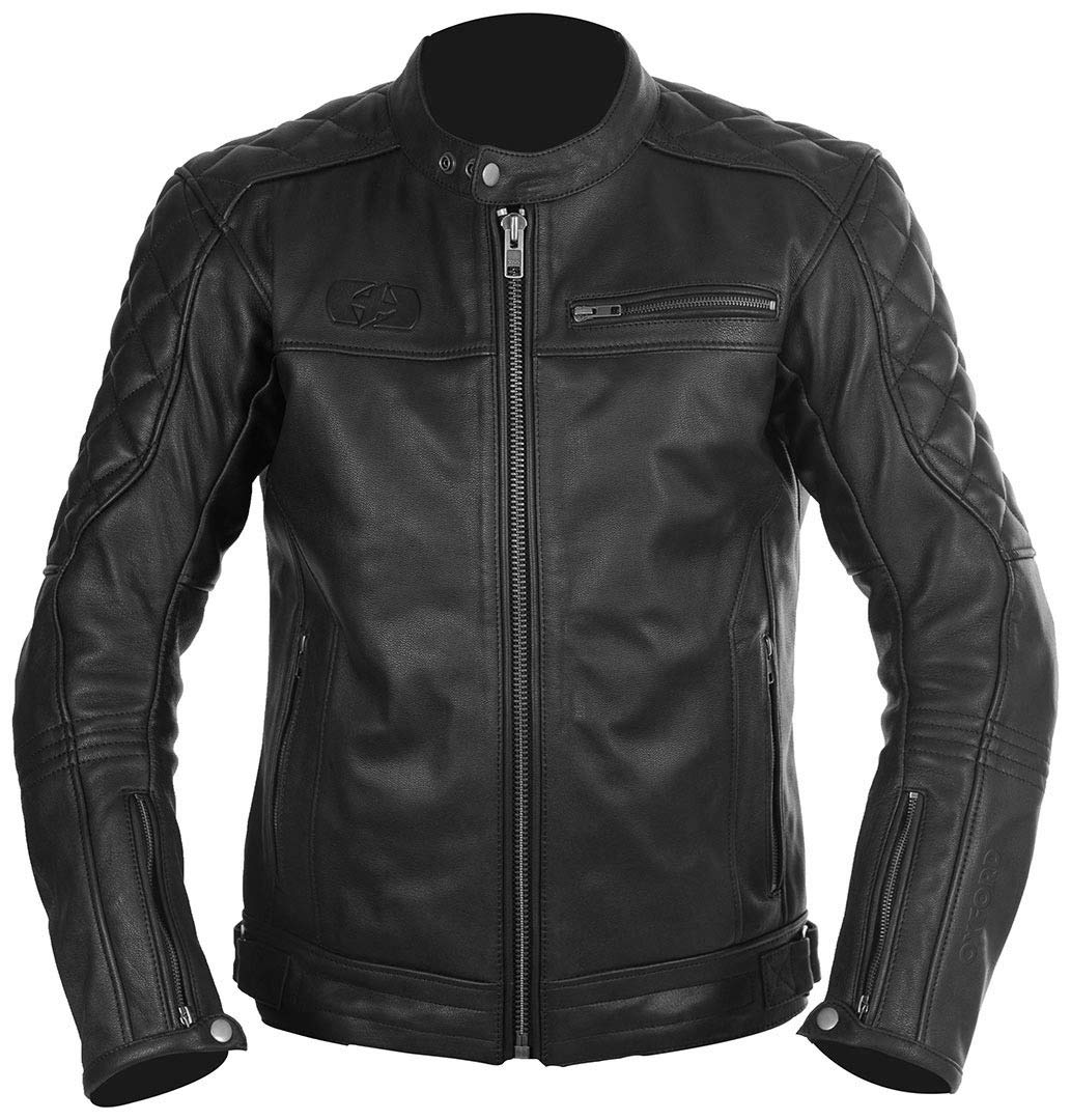 Oxford Route 73 Classic Leder Motorrad Motorrad Jacke schwarz von Oxford