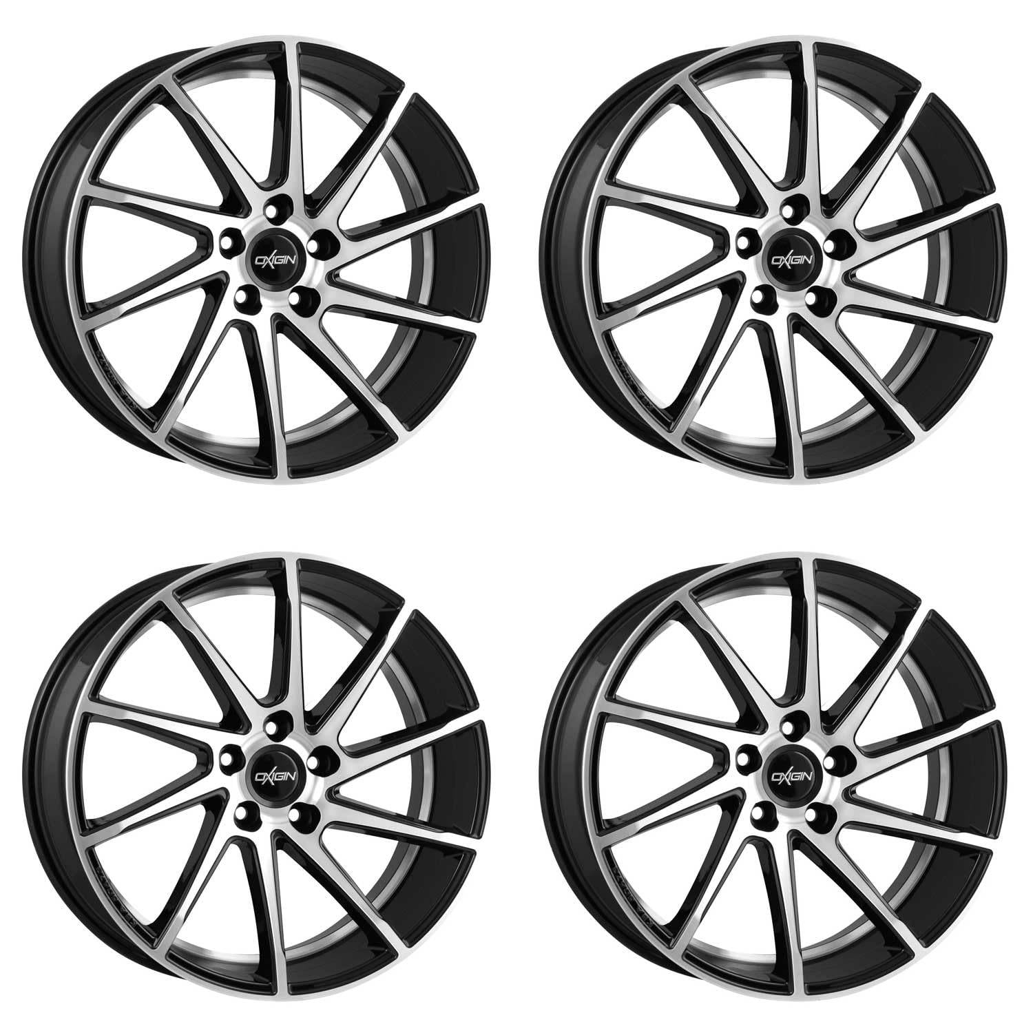 4x Oxigin Felgen Alufelgen 20 Attraction 8,5x19 ET35 5x112 black full polish kompatibel mit Audi A3 A4 A5 A6 A7 A8 Q2 Q3 Q5 RS3 TT von Oxigin