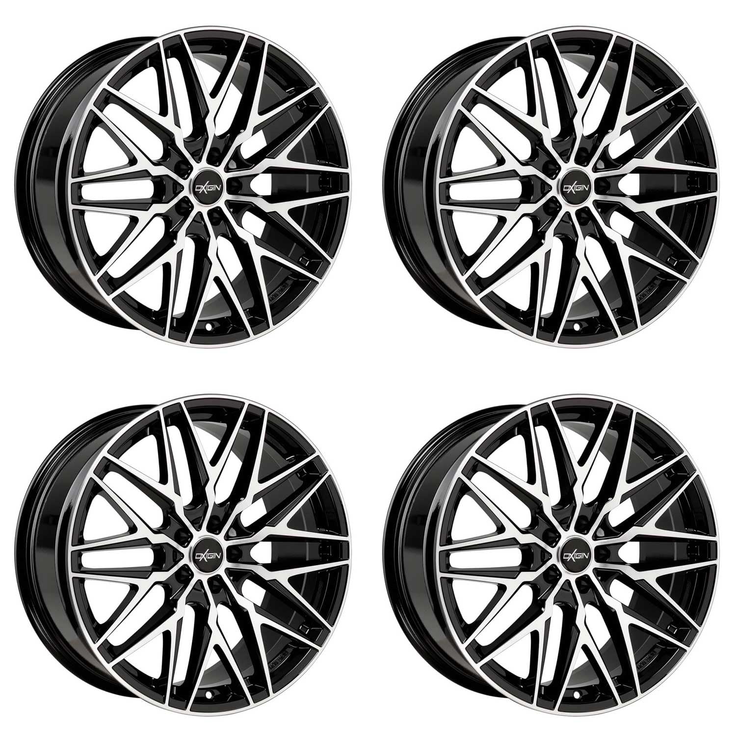 4x Oxigin Felgen Alufelgen 25 Oxcross 8,5x19 ET35 5x112 black full polish kompatibel mit Infiniti Q30 QX30 von Oxigin