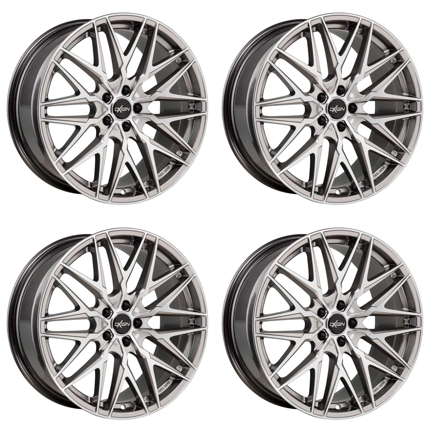 4x Oxigin Felgen Alufelgen 25 Oxcross 8,5x19 ET35 5x114,3 hyper silver polish kompatibel mit Mazda 3 6 CX-30 CX-5 RX-8 von Oxigin