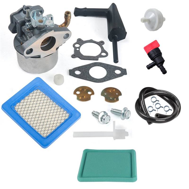 Carkio Carburetor Carb-Kit Kraftstoff-Filter aus Pre-Filter Luftfilter für Briggs & Stratton 798653 697354 790290 791077 698860 Luft-Filter 491588 491588S von OxoxO