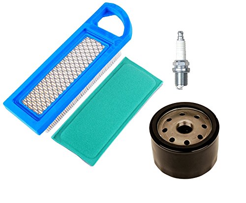 OxoxO 697014 697153 Luftfilter und 697015 Vorfilter mit 696854 795890 Ölfilter Zündkerze für Briggs & Stratton Rasenmäher Motoren von OxoxO