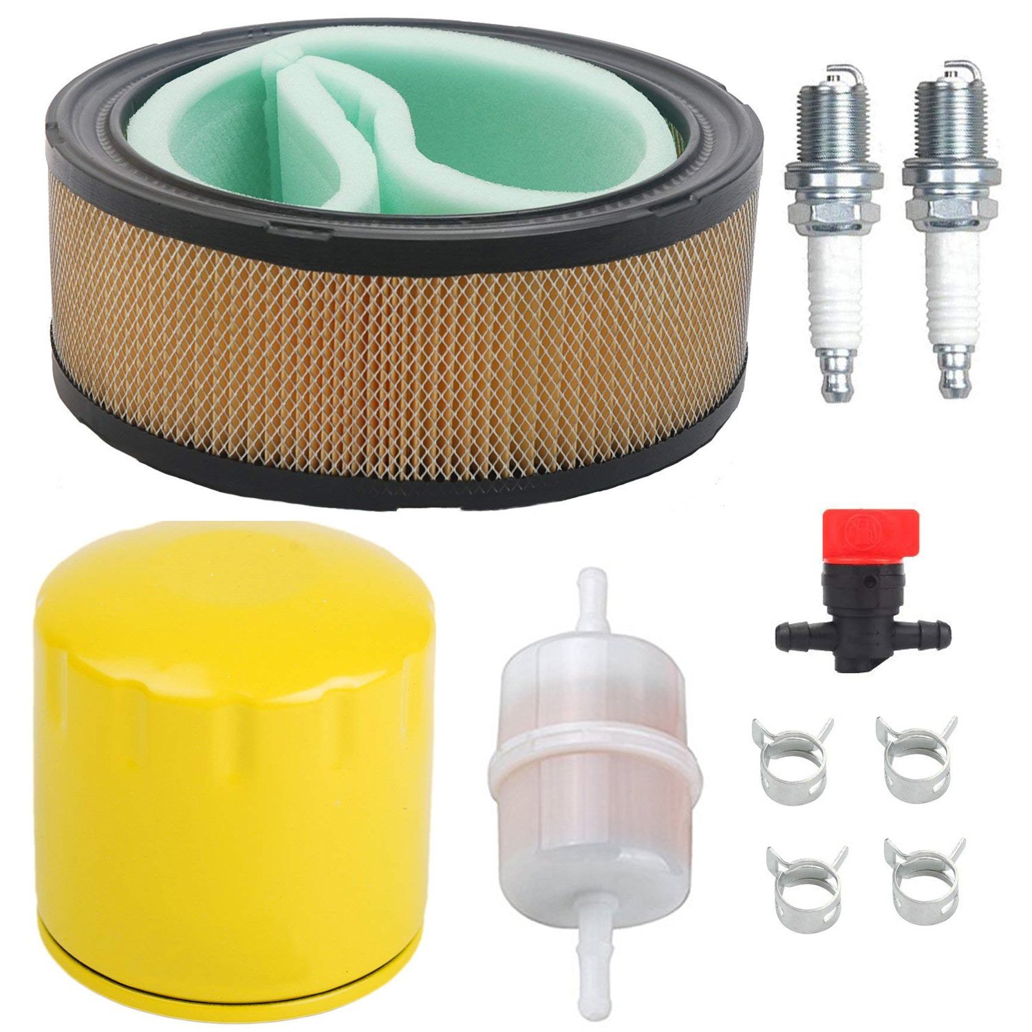 oxoxo Air Filter Oil Filter Zündkerze Fuel Shut Off Wert mit 24 050 Nextbase Kopiert Kraftstofffilter für ch11-ch15 cv11-cv22 m18-m20 mv16-mv20 und K582 cv640 sv730 SV810 Rasenmäher Motor von OxoxO