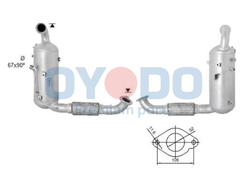 Ruß-/Partikelfilter, Abgasanlage Oyodo 20N0057-OYO von Oyodo