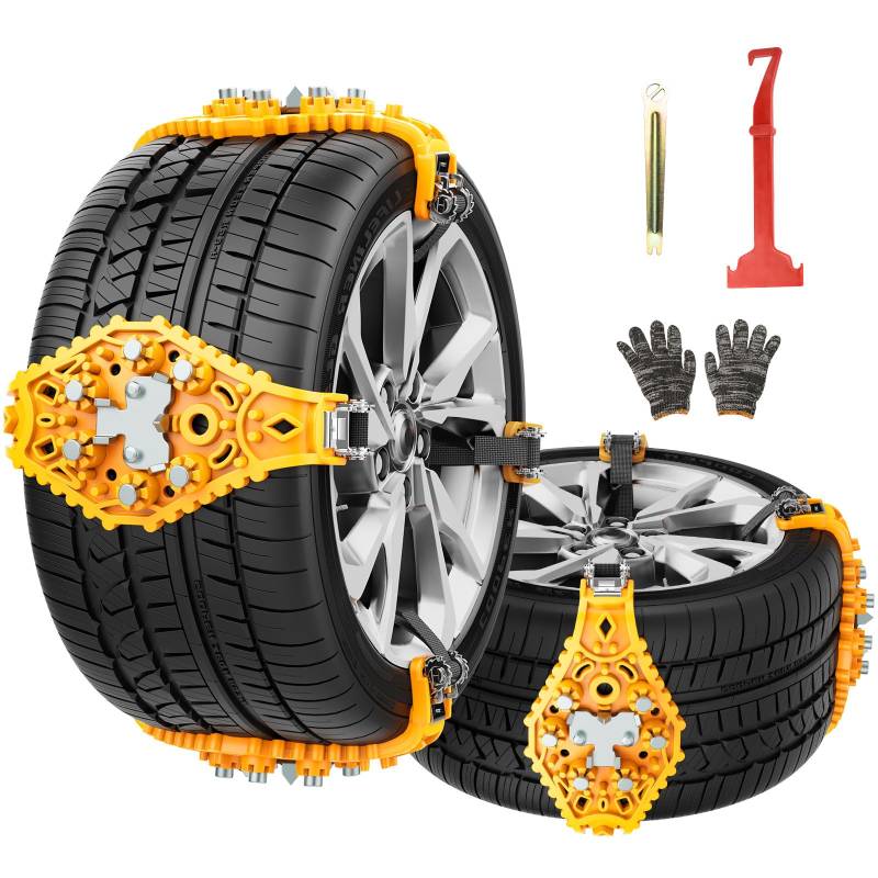 Oziral Schneeketten 8 Stück Universal-Schneeketten Anti Rutsch Einstellbare Ketten Reifen Rad für Auto, LKW, SUV. Fahrbahn, Schnee Straßen, Auto Sicherheit, Eisschlamm, Klettern, Breite 165-275 mm von Oziral