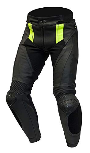 Ozone LEATHER PANTS VOLT BLACK/FLO YELLOW 58 von Ozone