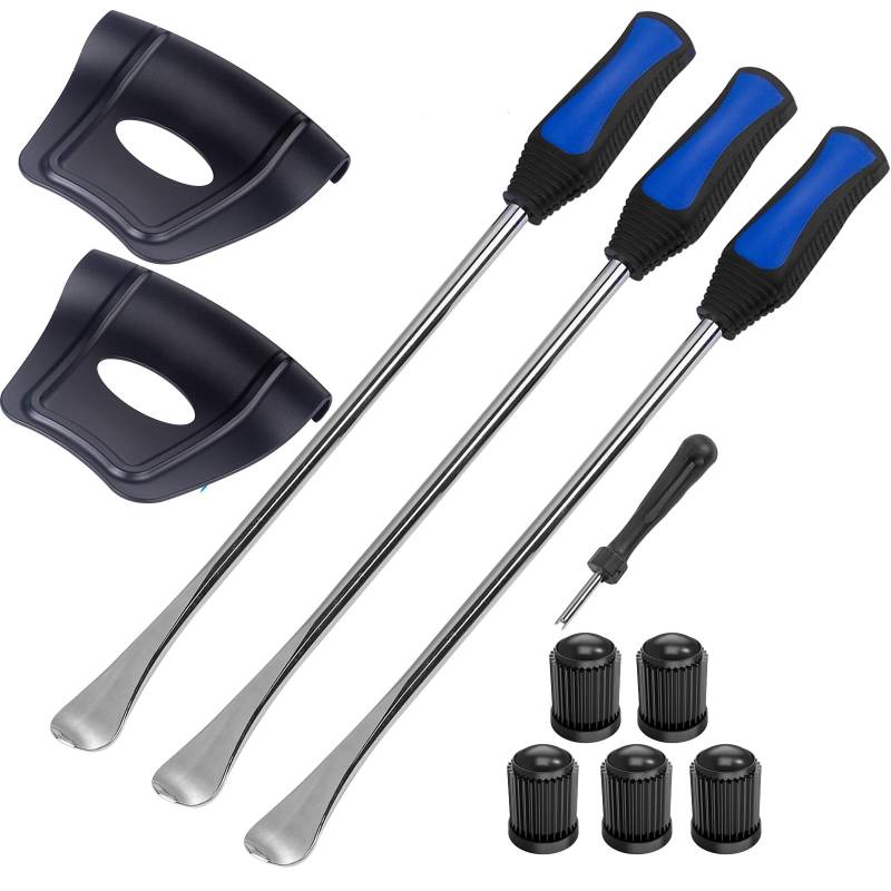 P1TOOLS 14,5-Zoll-Reifenlöffel-Set, professionelles Reifenwechsellöffel-Set für Motorrad, Dirtbike, Reifenwechsellöffel, Hebeleisen-Werkzeug-Set mit 2 Felgenschonern von P1TOOLS